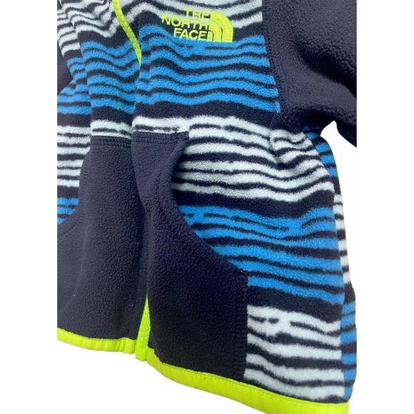 The North Face Full Zip Fleece Jacket Toddler Blue & Bright Green 3/6M - Picture 6 of 7